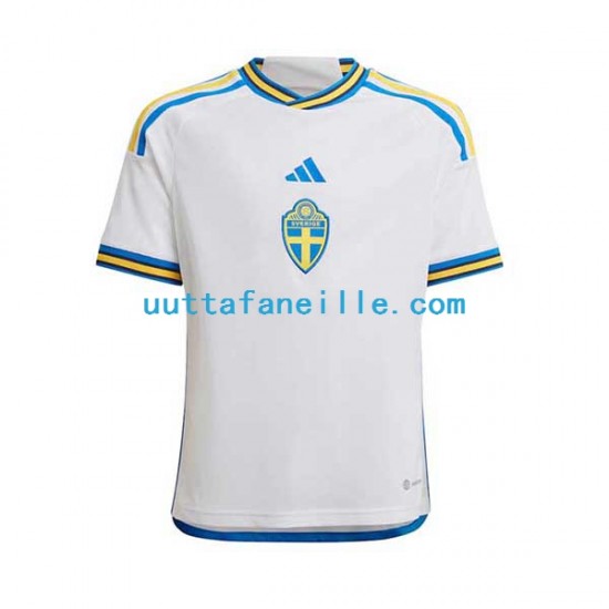 Jalkapallo Pelipaitoja Ruotsi Mies Vieraspeliasu 2022 Lyhythihainen