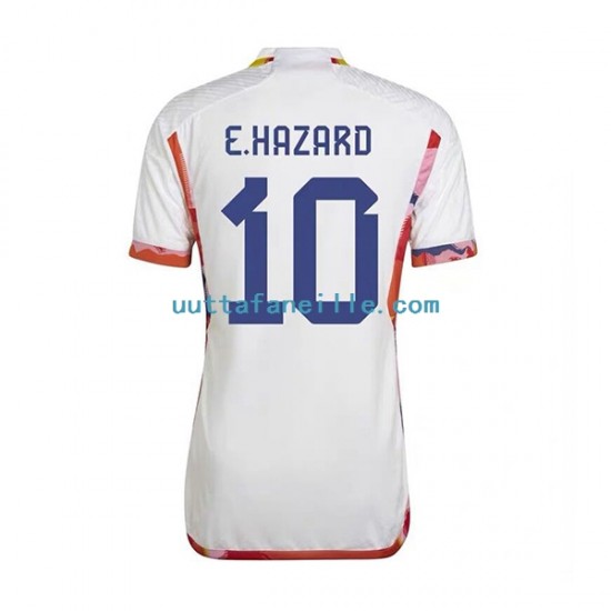Jalkapallo Pelipaitoja Belgia Eden Hazard 10 Mies Vieraspeliasu MM-kisat 2022 Lyhythihainen