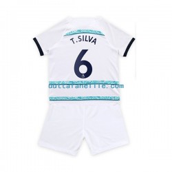 Jalkapallo Pelipaitoja Chelsea T. Silva 6 Lasten Vieraspeliasu 2022-2023 Lyhythihainen