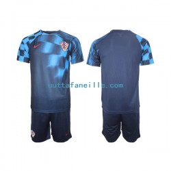 Jalkapallo Pelipaitoja Kroatia Lasten Vieraspeliasu MM-kisat 2022 Lyhythihainen