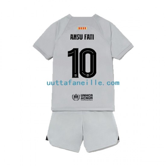 Jalkapallo Pelipaitoja FC Barcelona Ansu Fat 10 Lasten Kolmas peliasu 2022-2023 Lyhythihainen