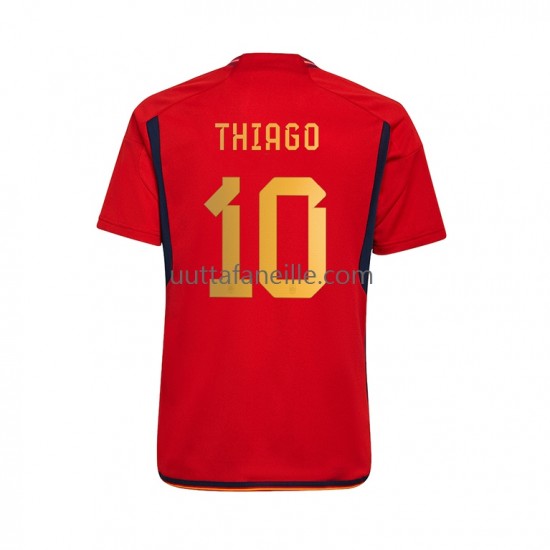 Jalkapallo Pelipaitoja Espanja Thiago 10 Mies Kotipeliasu MM-kisat 2022 Lyhythihainen